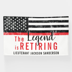 Fireman Retirement Thin Red Line Flag Firefighter Banner