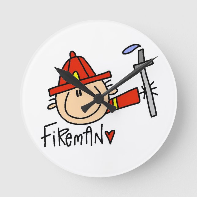 Fireman Round Clock (Front)