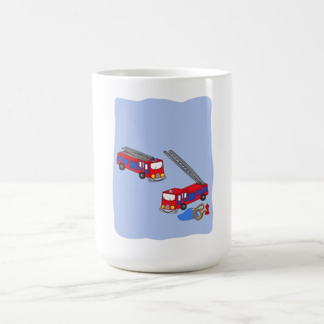 Fireman’s Red Fire Trucks Coffee Mug (Center)