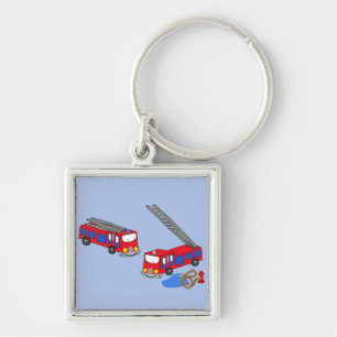 Fireman’s Red Fire Trucks Key Ring