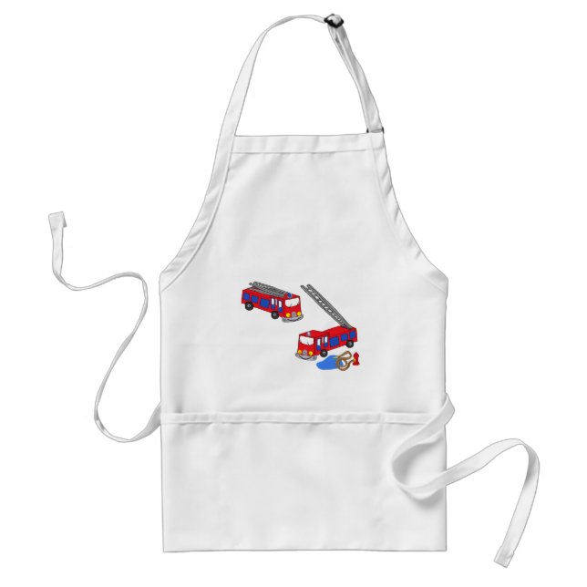 Fireman’s Red Fire Trucks Standard Apron (Front)