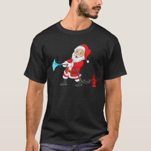 Fireman Santa Claus Funny Firefighter Santa Christ T-Shirt