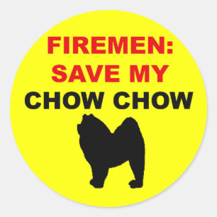 Fireman Save My Chow Chow Classic Round Sticker
