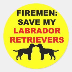 Fireman Save My Labrador Retrievers Classic Round Sticker