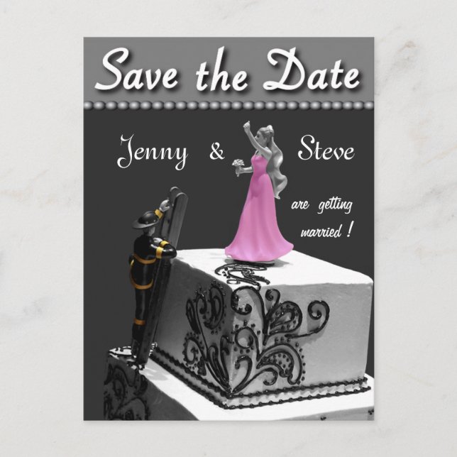 Fireman Save the Date Card (Front)