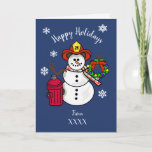 Fireman Snowman Christmas Card for Dept. or Person<br><div class="desc">Customise this card on the front, and inside per your needs. This can be from one person, a family or a Fire Station House or Fire Dept. On the front, it can also be the current YEAR, rather than "FromXXX". If you don't like the greeting I created, you can tweek...</div>