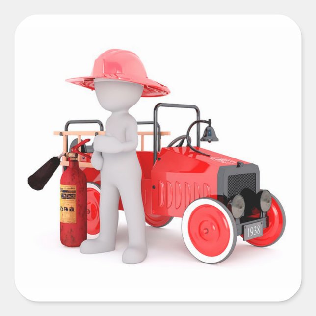 Fireman Square Sticker (Front)
