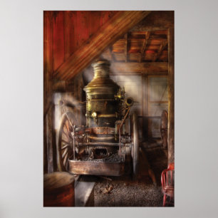 Fireman - Steam Powered Water Pump Poster