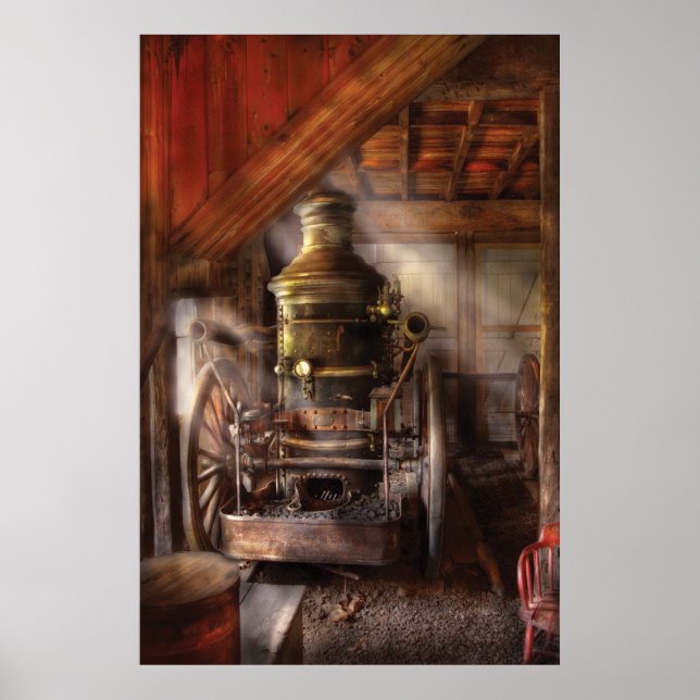 Fireman - Steam Powered Water Pump Poster (Front)