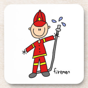 Fireman Stick Figure Coaster