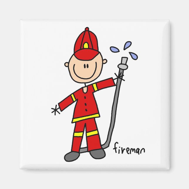 Fireman Stick Figure Magnet (Front)