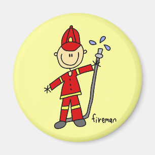 Fireman Stick Figure Magnet