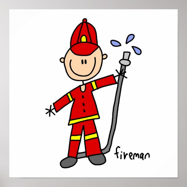 Fireman Stick Figure Poster (Front)