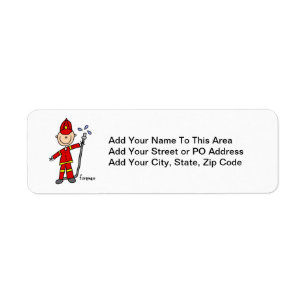 Fireman Stick Figure Return Address Label