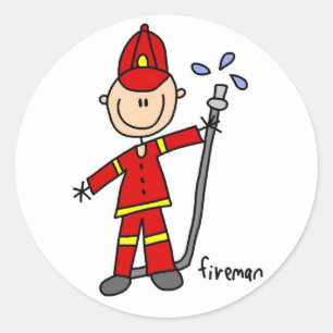 Fireman Stick Figure Sticker