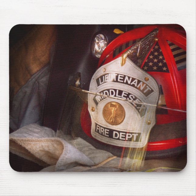 Fireman - The Lieutenants cap Mouse Pad (Front)