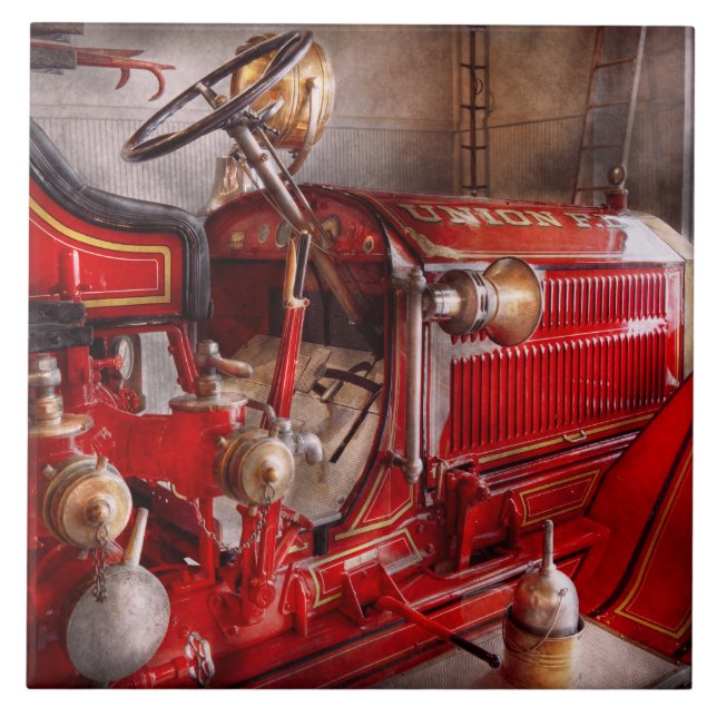 Fireman - Waiting for a call Ceramic Tile (Front)