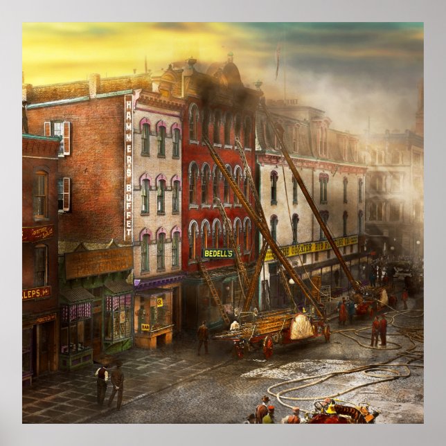 Fireman - Washington DC - Fire at Bedell's Bedding Poster (Front)