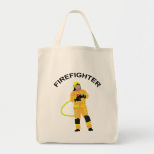 fireman wearing sandy colored wear tote bag