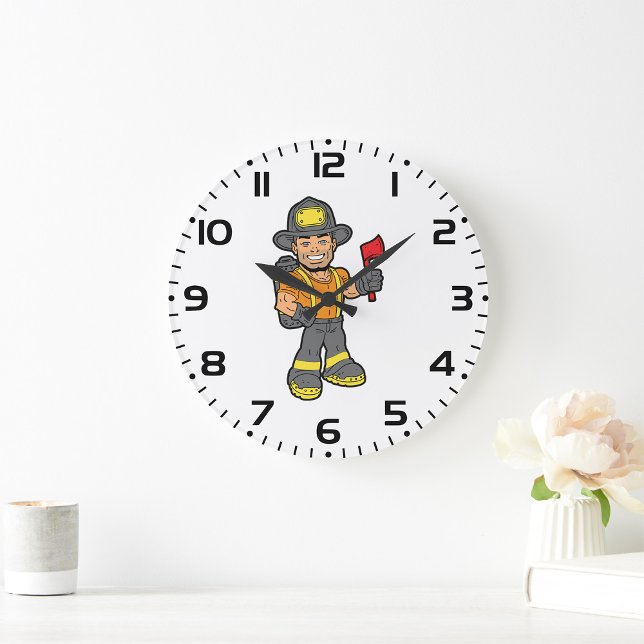 Fireman With An Axe Large Clock (Creator Uploaded)