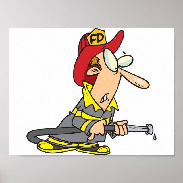 Fireman With Dry Firehose Poster (Front)