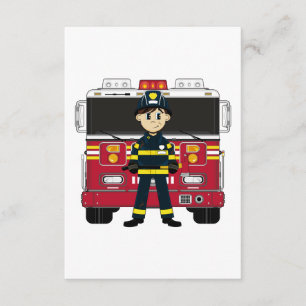 Fireman with Fire Engine RSVP Card