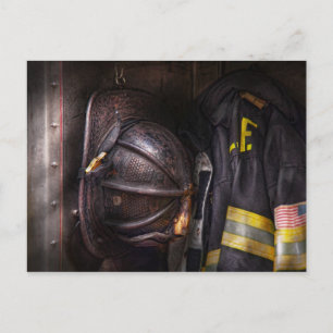 Fireman - Worn and used Postcard