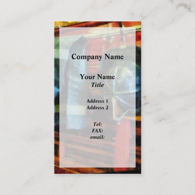 Fireman's Helmet and Jacket Business Card (Front)