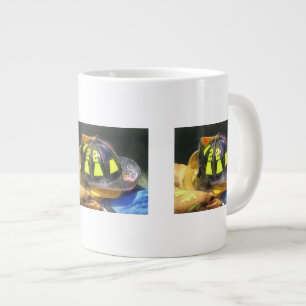 Fireman's Helmet on Uniform Large Coffee Mug