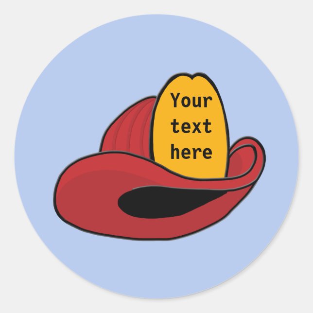 Fireman's Helmet Whimsical Cartoon Art Classic Round Sticker (Front)