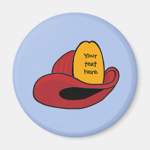 Fireman's Helmet Whimsical Cartoon Art Magnet