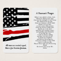 Fireman's Prayer Card Firefighter Graduation Gift