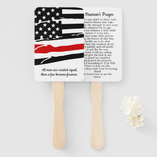 Fireman's Prayer Card Firefighter Graduation Gift Hand Fan