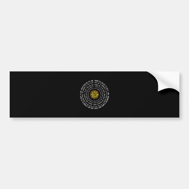 Firemans Prayer, Firefighter Motivational Bumper Sticker (Front)