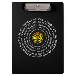 Firemans Prayer, Firefighter Motivational Clipboard