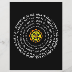 Firemans Prayer, Firefighter Motivational Custom Letterhead