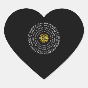 Firemans Prayer, Firefighter Motivational Heart Sticker