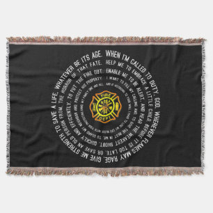 Firemans Prayer, Firefighter Motivational Throw Blanket