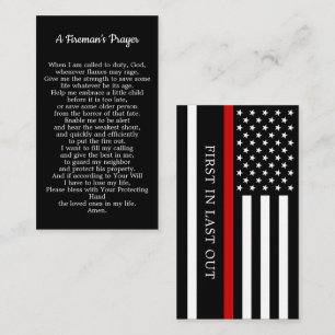 Fireman's Prayer Thin Red Line Firefighter Business Card