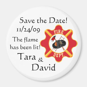 Fireman's Save the Date! Magnet