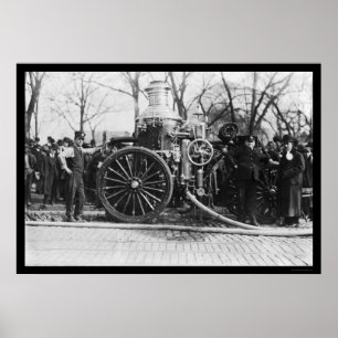 Firemen and Their Fire Engine 1910 Poster