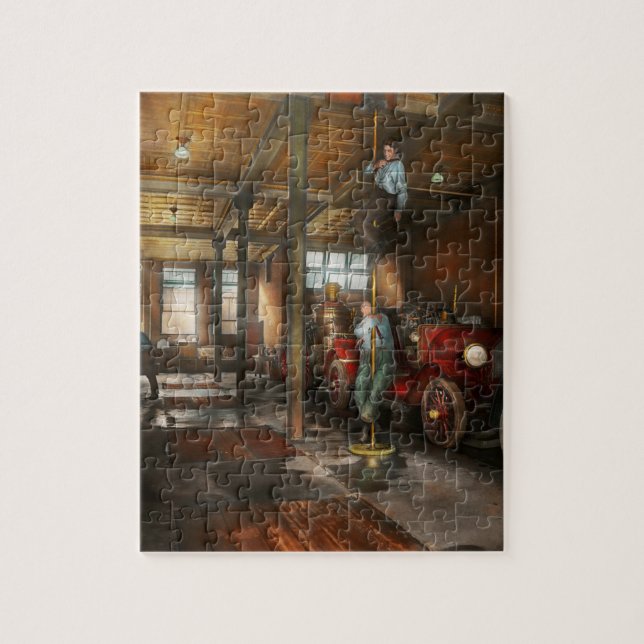 Firemen - Answering the firebell 1922 Jigsaw Puzzle (Vertical)
