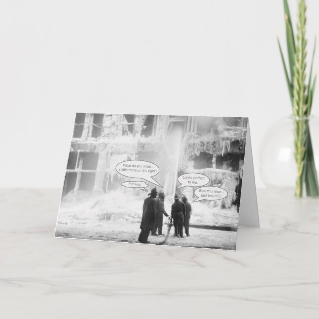 Firemen Deck the Halls Holiday Card (Front)