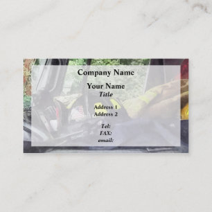 Firemen - Helmet Inside Cab of Fire Truck Business Card