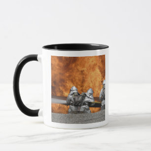 Firemen neutralise a fire mug