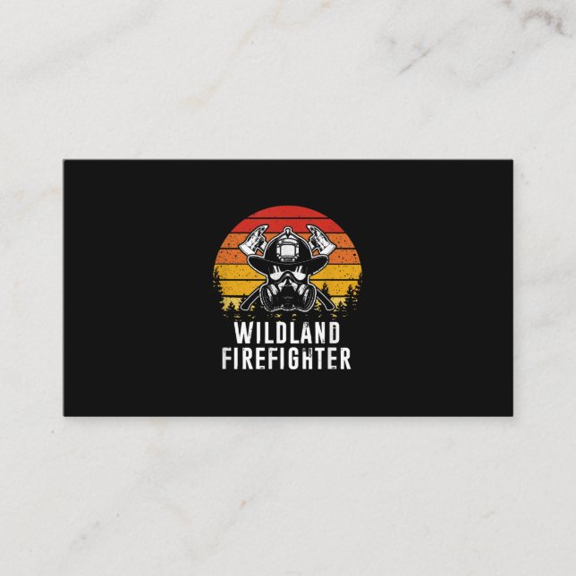 Firemen Reto Sunset Firefighter Business Card (Front)