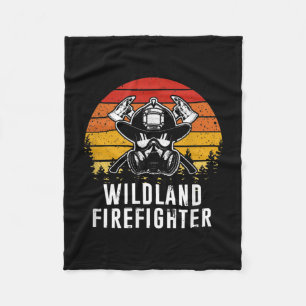 Firemen Reto Sunset Firefighter Fleece Blanket