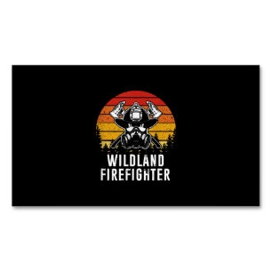 Firemen Reto Sunset Firefighter Magnetic Business Card