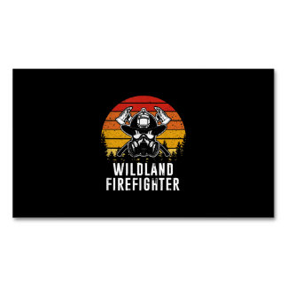 Firemen Reto Sunset Firefighter Magnetic Business Card
