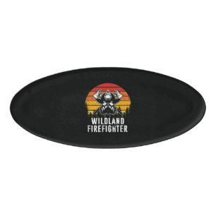 Firemen Reto Sunset Firefighter Name Tag